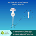 Little Green Leaf Automatic Plant Watering Globes Self Watering Planter Inserts (Set of 4) | Hands Free Clear Mushroom Glass Bulbs | Planter Spikes to Support Indoor & Outdoor Plant Health (180ml)
