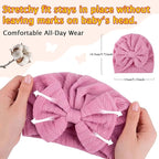 Newborn Baby Girl Hats Mittens Set Cotton Hospital Bow Hat Beanies Caps Gloves for New Born Girls 0-6 Months