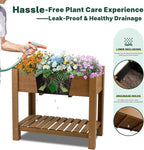 Raised Garden Bed Outdoor, Wooden Planter Boxes with Legs Protective Liner & Drainage Holes, Elevated Garden Flower Beds for Backyard Balcony, Gift for Gardening & Mother, 33.46'' X 17.9'' X 29.72''