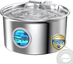 Cat Water Fountain Stainless Steel: 2.6L Cat Fountain for Drinking - Pet Water Fountain for Cats Indoor - Automatic Pet Water Dispenser Bowl - Best Auto Feeding Supplies Gift for Small Dog Large Kitty