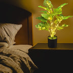 20" Lighted Faux Monstera Plant with LED Lights - USB & Battery Box Powered - LED Artificial Monstera Tree for Living Room, Home Decor, Indoor Decoration (Turtle-Back Bamboo)