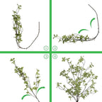 2 pcs Artificial Greenery Stems, 41.3’’ Tall Fake Plants Branches Faux Greenery Ficus Twig Leaf for Home Garden Shop Office Desk Decoration