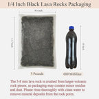 FANTIAN 5 lbs Small Black Lava Rocks for Plants,1/4 Inch Crush Volcanic Rock Pumice Soil Additive for Succulent Aquarium Cactus Bonsai Fire Pits and Garden Landscaping