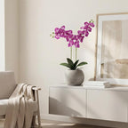 6PCS Purple Artificial Orchids 27’’ Faux Phalaenopsis Orchids Silk Flowers with Stems for Floral Arrangements Home Wedding Dining Table Party Garden Decoration(Purple)