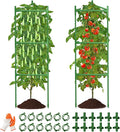 2 Pack Large Tomato Cage for Garden Up to 49" H X 16" W Metal Plant Support Stakes with Clips Triangle Pea Cages Cucumber Trellis for Vegetables Pots Vines Flowers Climbing Plants