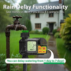 Garnen Sprinkler Timer, Garden Water Hose Faucet Timer, 1 min-7 Days Programmable with Rain Delay/Manual/Automatic Watering Controller System, Digital Drip Irrigation for Yard, Lawn, 1 Outlet