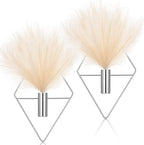 Canlierr 2 Pieces Wall Decor Hanging Planters with Artificial Plants Metal Hanging Vase Indoor Plants Holder Modern Boho Wall Art for Bathroom Bedroom Living Room Decor(Silver,Pampas Grass)