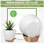 Self-Watering Pots for Indoor Plants 4 Pack, 6/8/10/12 Inch Outdoor Planters with Water Level Indicator&Deep Reservoir, Decorative Flower Pots for Indoor Plants,Home Decor (White, 12+10+8+6 inch)
