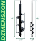 VASGOR Set of 2 (1.6"x16" & 3.5"x16") Auger Drill Bit for Planting - Garden Post Hole Digger for Drill – Heavy Duty Earth Auger with Dual Side Blades for Clean Straight Holes (Set of 2)