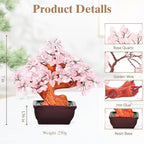 Feng Shui Natural Rose Pink Quartz Crystal Money Tree Bonsai Style Decoration for Wealth and Luck (Pink)