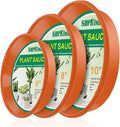 SupKing 9 Pack Plant Saucers (6 inch /8 inch /10 inch),Heavy Sturdy Plant Trays Pot Tray for Indoor Clear Plastic Flower Pot Saucers Thicker Plant Water Drip Trays for pots-Terracotta