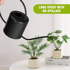 Plant Watering Can, 50 oz / 1500 ml Stainless Steel Metal - Modern Decorative with Long Spout for Indoor Potted Plants, Bonsai, Garden Flowers, Black