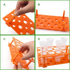8Pcs 60ml Large Floral Tubes with Rack Holder, Detachable Floral Tubes Holder for Milkweed Leaf, Stem and Flower Cutting, More Stable Flower Holder