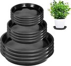 PeoMev 6 8 10 Inch Plant Saucer - 12 Pack Round Plant Tray Plastic Plant Drip Trays for Indoor Outdoor Garden Plants, Collects Flower Pot Drainage and Excess Water