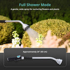 QUOBAS 24" Watering Wand with Interchangeable Spray Head, Garden Hose Sprayer Nozzle with Shower & Mist Modes, Thumb Control Long Reach Hose Nozzle for Hanging Baskets, Lawn, Garden & Outdoor Watering