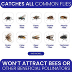 Fly Traps Outdoor Fly Trap for Patio. 2 Non-Toxic Pre-Baited Flies Bags Outdoor Disposable. Hanging Bug Catchers for All Filth Flies Killer for Outside Bug Control in Yard Horse Ranch Trash Can.