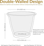 Sunnydaze 24-Inch Anjelica Large Plastic Pot for Plants - Outdoor Double-Walled Large Plastic Planter with Drillable Drainage Holes - Slate - 2pk