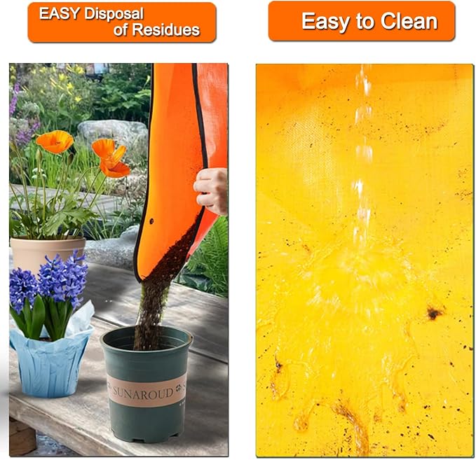 39"x31" Orange Thickened Repotting Mat for Plant Transplanting, Waterproof Tray for Potting Soil Mess Control, Portable Gardening Mat with Protective Gloves, Best Gift for Gardeners