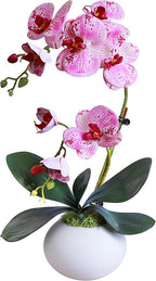 Forlaoers Purple 17" Tall Fake Orchids Small Artificial Plants Faux Flowers in Vase Silk Flowers for Home Decor Indoor Dining Room Table Centerpiece Floral Arrangements Decoration
