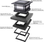 Dynaming 4 Pack Solar Post Cap Lights Outdoor with Flickering Flame Light, Fence Post Solar Lights Fit for 4x4 5x5 6x6 Vinyl/Wooden Posts, High Brightness SMD LED Lighting Decor for Garden Deck Patio