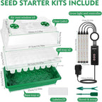 Verdenu Seed Starter Tray with Grow Light, 2 Pack 80 Cells Seed Starter Kit with Humidity Dome, Adjustable Brightness Seed Tray with Smart Timer, 3 Modes, 4 Timing, Germination Kit for Indoor