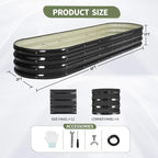 Galvanized Raised Garden Bed Outdoor- Raised Beds for Gardening| Metal Planter Box, Steel Raised Garden Bed Kit with Safety Edging and Gloves for Vegetables, Flower, Herbs (8x2x1FT, Gray)