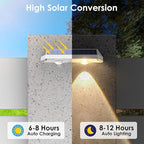 LIANGLOME 2 Pack Solar Fence Lights - 2PK Solar Outdoor Light Warm White/Daylight White/Cold White 3 Mode Deck Lights for Outside, Deck Fences, Stair Railings, Pools and Walls