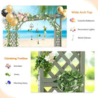 VINGLI Wooden Garden Arbor with Planter, Wedding Arch for Ceremony, Wood Garden Arbour Trellis for Plant Climbing, Pergola for Garden Backyard, Lawn, Outdoor (Olive Green)