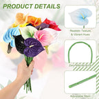 uxcell 8Pcs 11inch Artificial Anthurium Lily Flowers, Permanent Flower Bouquet for Home Arrangements Wedding Festival Decoration Crafts Store Decor Accessories, Light Blue