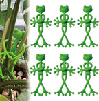 6 pcs Frog Plant Stand, Multipurpose Green Frog Plant Supports Steady Cartoon Plant Branches Tie Down, Frog Plant Holder for Potted Plants, Plant propagation buddy Cute Frog Flower Pot Hugger Plant Climbing Fixture Clips Perfect for Indoor Outdoor Gard...