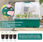 FINEST+ Seed Starter Tray with Heat Mat and Grow Light,5 Pack Seedling Starter Trays with Time Controller,Seedling Starter Tray with Adjustable Brightness,Seed Starting Kit with Adjustable Humidity
