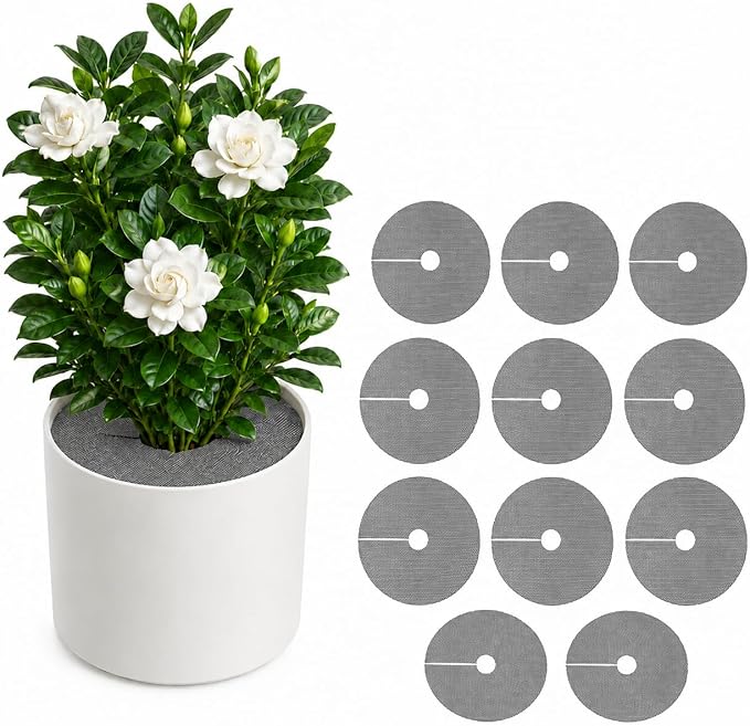 10 Pcs Plant Pot Grids,12 Inch Plant Soil Covers, Round Protectors for Indoor Plants, Plant Protector from Cats Indoor, Adjustable for Various Pot Sizes