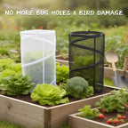 2 Pcs Pop Up Mesh Plant Protectors, 21 x 13 Foldable Garden Cover, Specifically Designed for Outdoor Vegetables, Seedlings & Flowers, Animal Barrier Cloches with Stakes (Black)