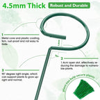 Unves 24 Inch Plant Stakes Tall, 12 Pack Garden Plant Support Stakes,Two Sizes(12" or 24") Single Stem Plant Cage for Outdoor Indoor Plants Orchid, Tomatoes, Peony, Lily, with 100 Pcs Twist Ties