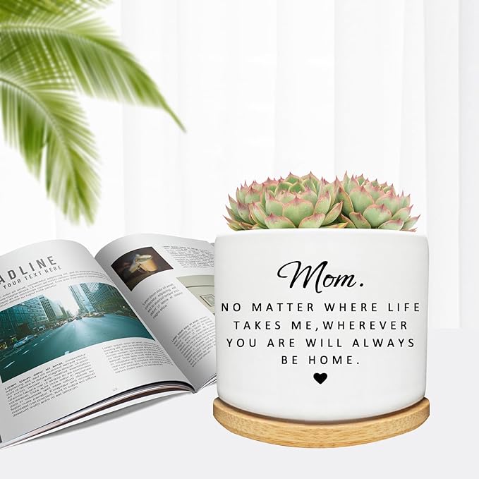 Mom Gifts from Daughter Son, Succulent Cactus Cute Planter Plant Pots Gifts for Mom, for Mom Mama Mother, Mom Birthday Gifts, Best Mom Ever Gifts, Gardening Gifts for Mom