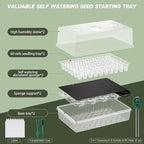 Adawook Self-Watering Seed Starter Tray, Seed Starter Kit Self Water, Germination Trays for Seed Starting with High Humidity Domes (Tray, 120 Cells)