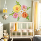 PAPER JAZZ Daisy Giant Paper Flower Wall Decor, 3D Large Flower Party Decoration, Artificial Flower for Classroom, Pink and Yellow Flowers for Bulletin Board, Office,Living Room, Bedroom.