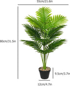 Artificial Plant in Pot Fake Tree Trunks Leaves Faux Potted for Indoor Outdoor Modern Decoration Home Office Living Room Bedroom Balcony Housewarming Gift (80cm Tall Palm)