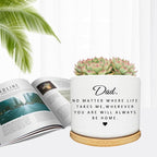 Succulent Planter Pot for Dad - Cute 3 Inch Plant Dad Gift from Daughter or Son with Bamboo Tray, Best Fathers Day Birthday Gardening Gifts for Dad, Grandpa, Husband