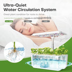 Ahopegarden Indoor Garden Hydroponics Growing System: 10 Pods Plant Germination Kit Herb Vegetable Growth Lamp Countertop with LED Grow Light - Hydrophonic Planter Grower Harvest Lettuce