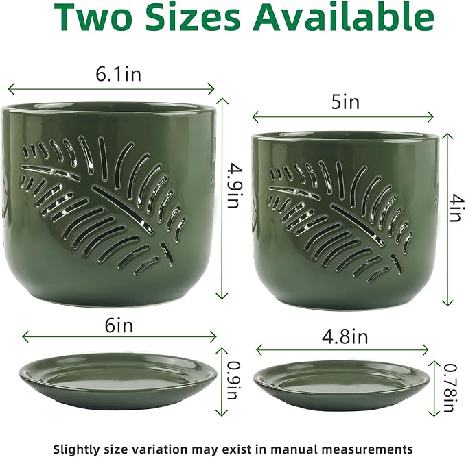 5+6 inch Orchid Pots with Holes, Orchid Pots for Repotting, Healthy Air Circulation Plant Pots for Plant Lovers, Planters for Indoor/Outdoor Plants, Set of 2