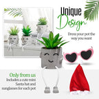 Zen Home Cute Fake Plants for Shelf - Mini Succulent Plants - Small Artificial Plants for Shelf Decor - Desk Plants for Office - Small Faux Plant - Cute Fake Plants for Home, Office, Class (Shy Kid)