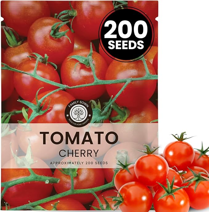 Cherry Tomato – 200 Premium Seeds for Planting – Sweet, Prolific, High-Yielding Heirloom for the 2026 Season – 600-Milligram Pouch