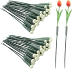 50 Pack Extendable Stem Water Tubes with Caps for Flowers, Extendable Vials for Floral Arrangements, Essential Florist Supplies (12 Inches)