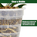 12Pcs Orchid Pot, 3 Each of 4.5, 5.5, 6.3 and 7.5 Inch Orchid Pots with Holes, Clear Plastic Flower Plant Pot Indoor Outdoor Use(3 Each of 4.5,5.5, 6.3,7.5in)