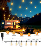 Tenmiro 50FT LED Outdoor String Lights with Remote,16+ 1 Shatterproof Bulbs Waterproof and Dimmable Patio Lights for Porch, Garden, Backyard, Deck, Balcony, 2700K, Hanging Lighting
