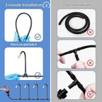 ASEVAT 65FT Drip Irrigation Kit Plant Watering System Quick-Connect Micro Misting kit for Greenhouse Blank Distribution Tubing DIY Automatic Irrigation Equipment Set for Garden