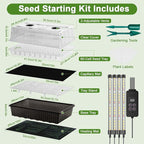 120-Cell Self-Watering Seed Starter Tray with Grow Light, Indoor Seed Starting Kit Trays with Heat Mat, Adjustable Brightness Plant Germination Trays Growing Kit with 4.13" Humidity Dome for Seed Grow