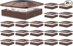 Peasur 4x4 Solar Post Cap Lights Outdoor with 3 Modes, 20 Packs Brown Fence Deck Light Solar Powered Waterproof, Wood/Vinyl Posts Top Lights for Yard Garden Patio Porch Railing Outside