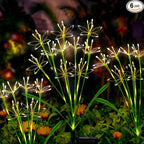 Solar Garden Lights Outdoor: Waterproof 6-Pack DIY Decorative Firework Lights with 2 Modes for Yard Patio Pathway Outside Fairy Decor - Mothers Day Gifts for Women Mom, Warm White